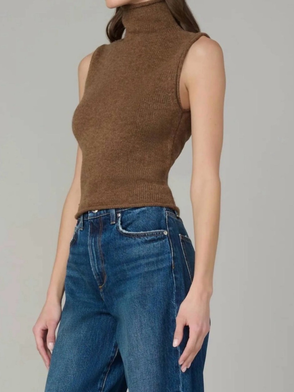 The Stevie Sleeveless Roll Neck Sweater